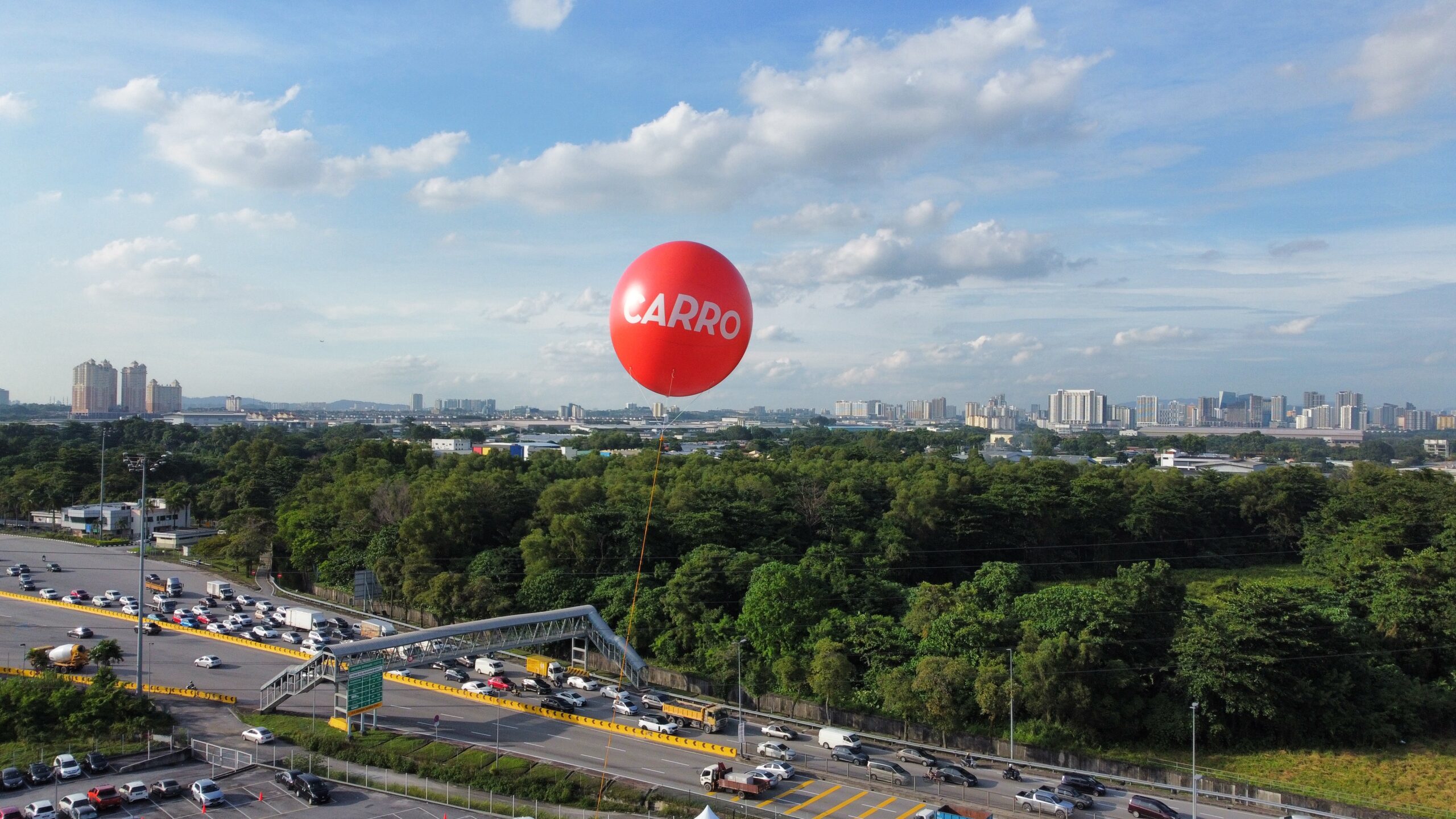 Giant advertising balloon installation Klang Valley Malaysia