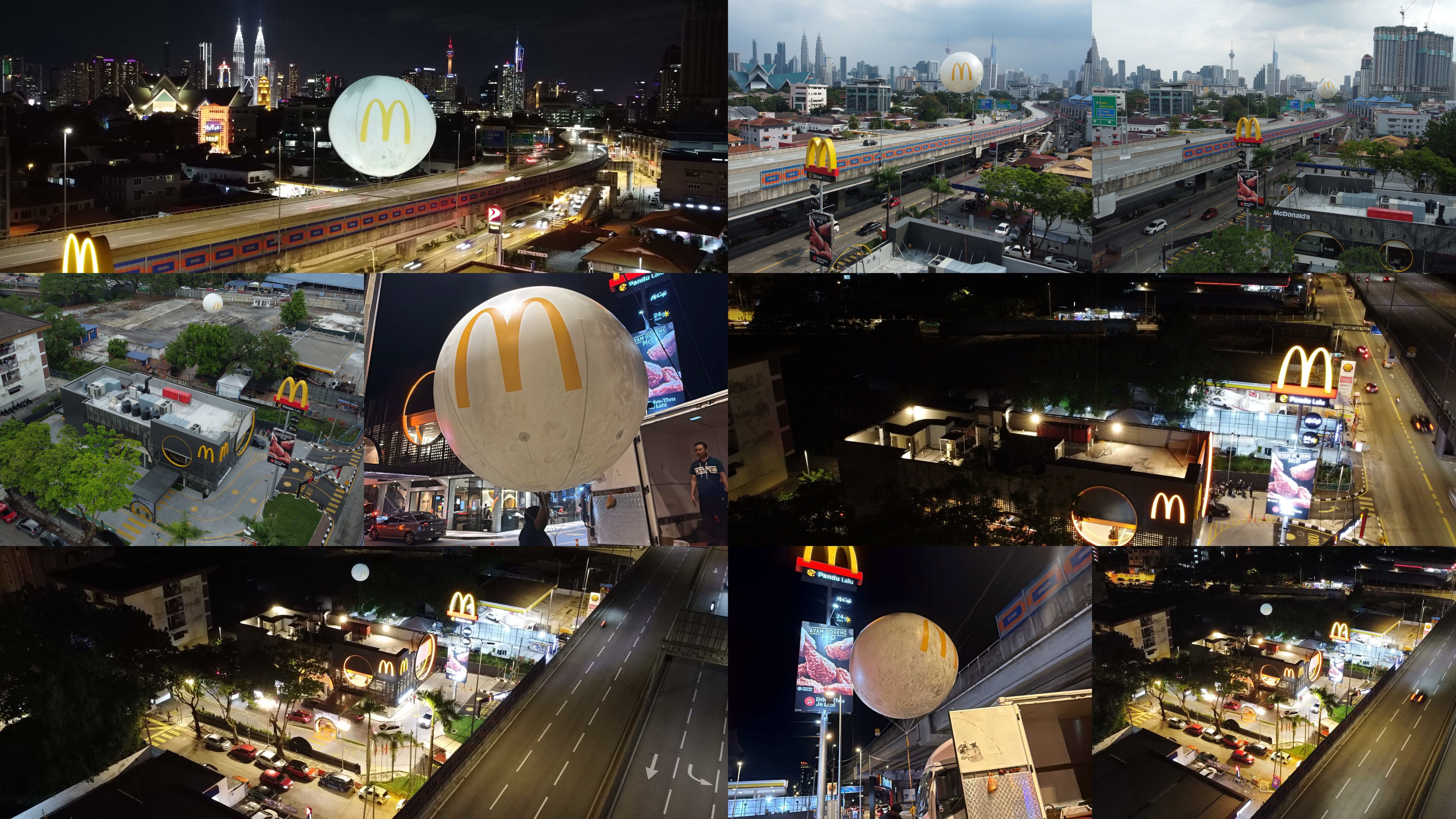 Giant Moon Helium Balloon at McDonald's Titiwangsa, Kuala Lumpur