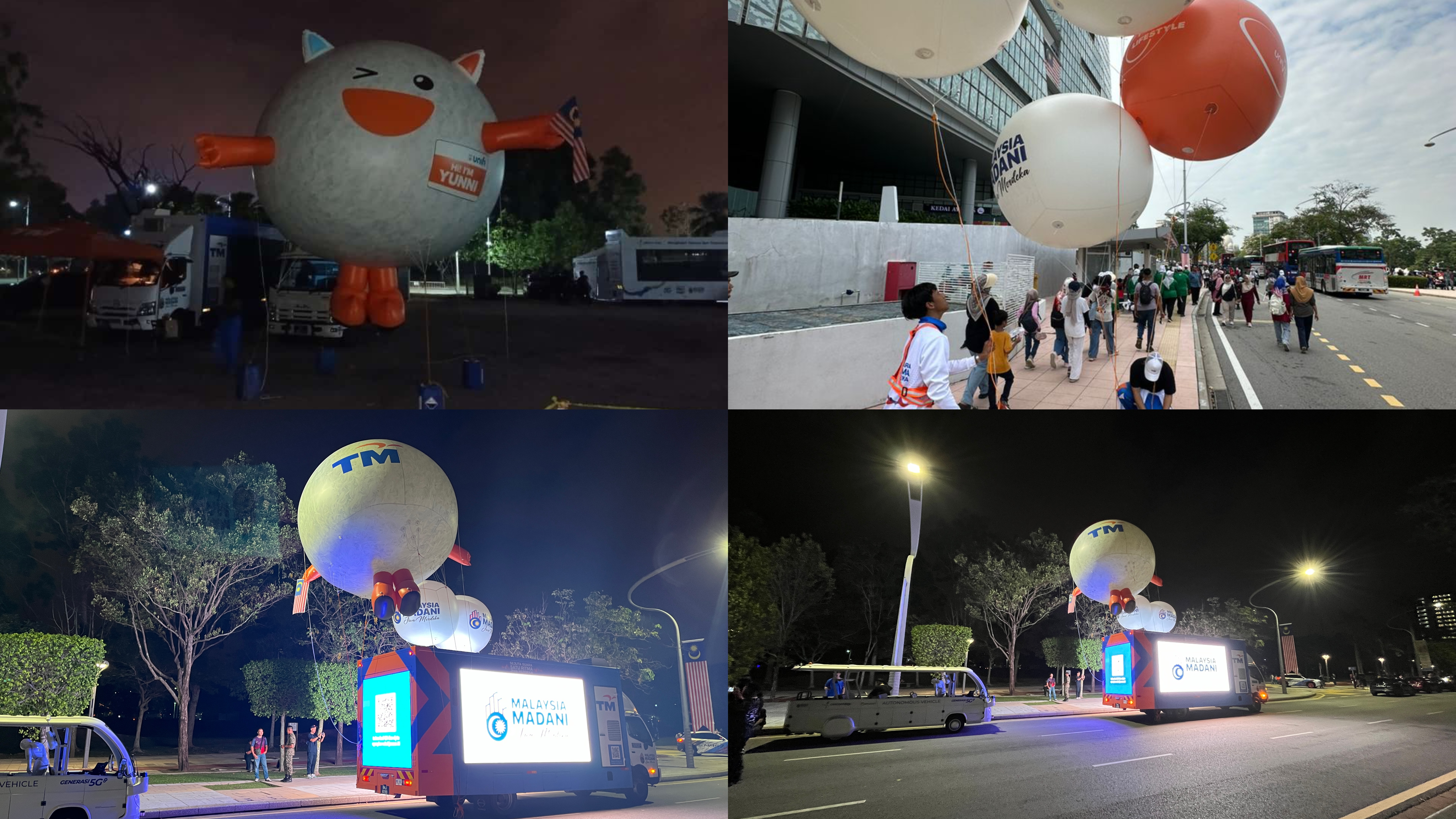 Telekom Malaysia Mascot Inflatable Merdeka Parade 2024 | Floating Parade Inflatable