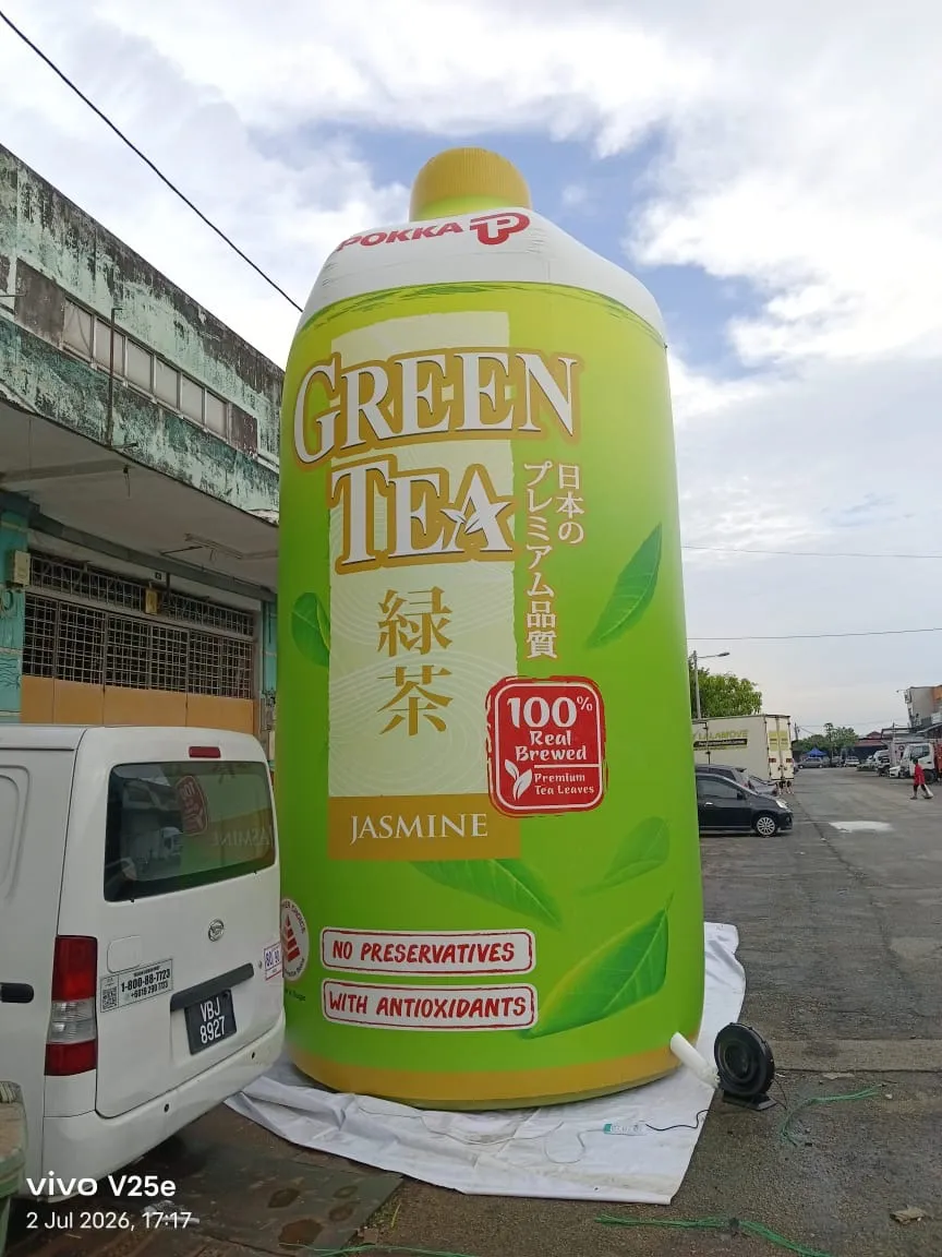 7m Pokka Green Tea Inflatable Bottle Replica Delivered to Johor Bahru